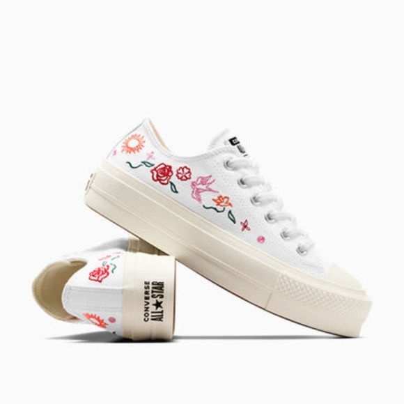 🆕️CHUCK TAYLOR ALL STAR LIFT PLATFORM SUMMER EMBROIDERY SIZE 7 **RUN BIG - Picture 5 of 12